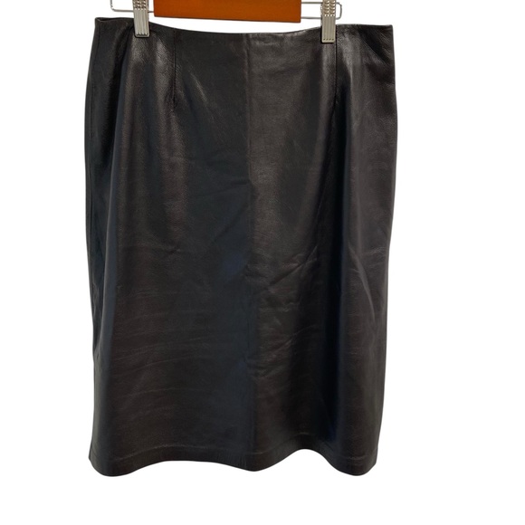 Inc Concepts Elegant Brown Leather Skirt Career Closet Staple Buttery Soft 10 - Picture 1 of 12